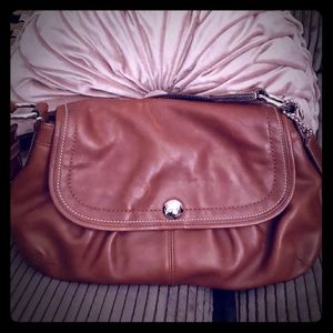 Coach handbag with silver hardware